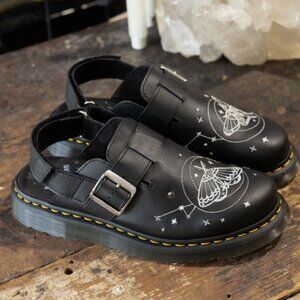 Dr. Martens JORGE II CELESTIAL MOTH EMBROIDERED MULES MSRP$210 Chic & Grunge